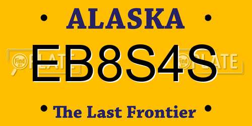 EB8S4S Alaska License Plate