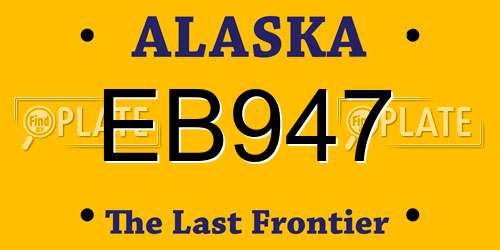 EB947 Alaska License Plate