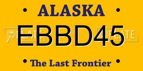 EBBD45 Alaska License Plate