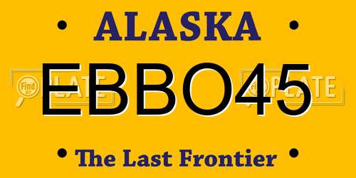 EBBO45 Alaska License Plate