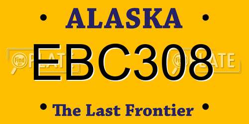 EBC308 Alaska License Plate