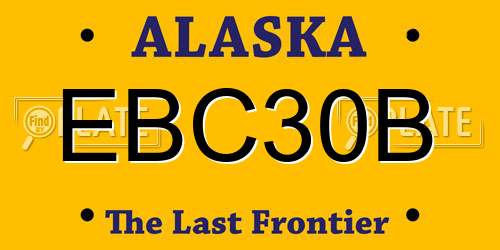 EBC30B Alaska License Plate