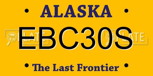 EBC30S Alaska License Plate