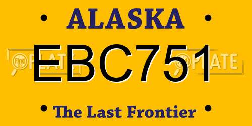 EBC751 Alaska License Plate