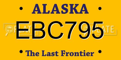 EBC795 Alaska License Plate