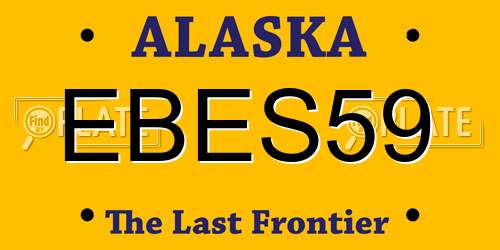 EBES59 Alaska License Plate