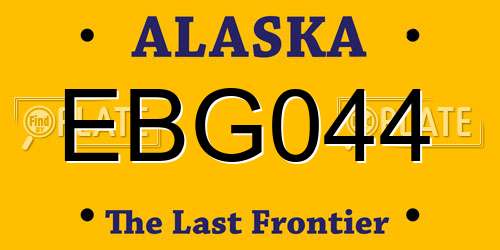 EBG044 Alaska License Plate