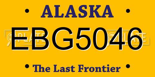 EBG5046 Alaska License Plate