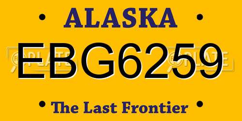 EBG6259 Alaska License Plate