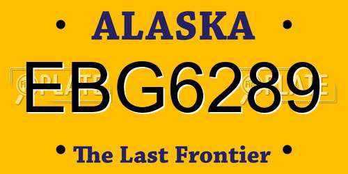 EBG6289 Alaska License Plate