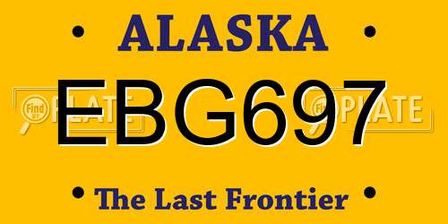 EBG697 Alaska License Plate
