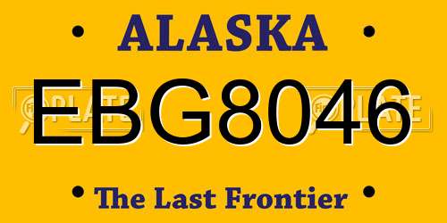 EBG8046 Alaska License Plate