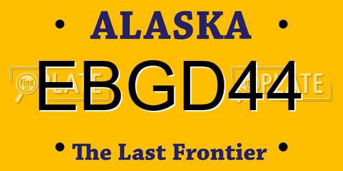 EBGD44 Alaska License Plate