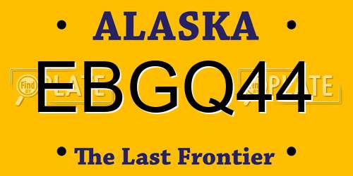 EBGQ44 Alaska License Plate