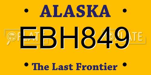 EBH849 Alaska License Plate