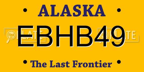 EBHB49 Alaska License Plate