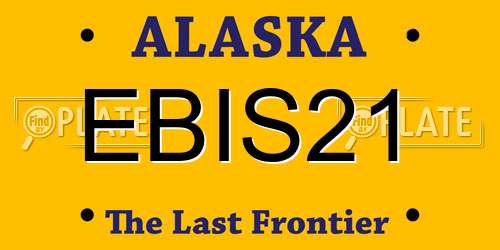 EBIS21 Alaska License Plate