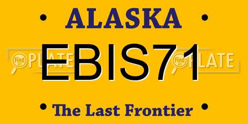 EBIS71 Alaska License Plate