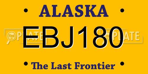 EBJ180 Alaska License Plate
