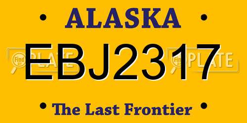 EBJ2317 Alaska License Plate