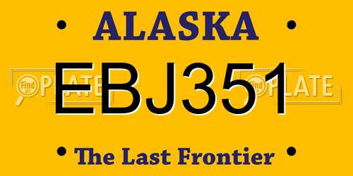 EBJ351 Alaska License Plate
