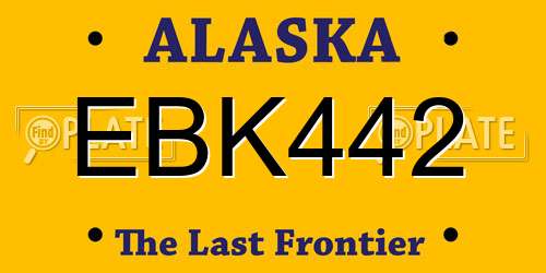 EBK442 Alaska License Plate