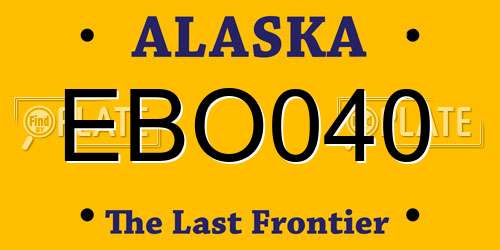 EBO040 Alaska License Plate