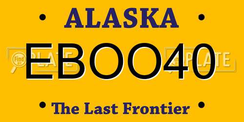 EBOO40 Alaska License Plate