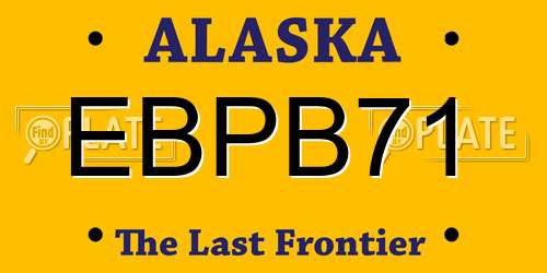 EBPB71 Alaska License Plate