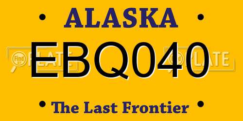 EBQ040 Alaska License Plate
