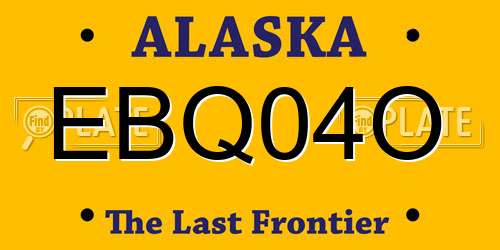 EBQ04O Alaska License Plate