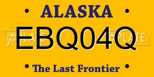 EBQ04Q Alaska License Plate