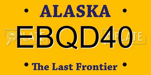 EBQD40 Alaska License Plate