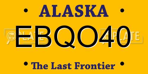 EBQO40 Alaska License Plate