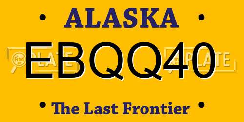 EBQQ40 Alaska License Plate