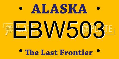 EBW503 Alaska License Plate
