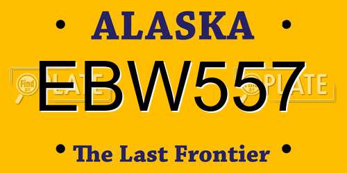 EBW557 Alaska License Plate