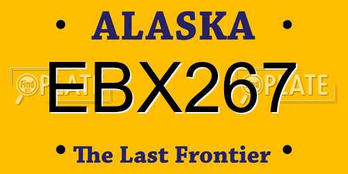 EBX267 Alaska License Plate