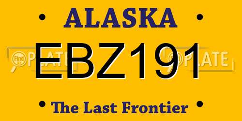 EBZ191 Alaska License Plate