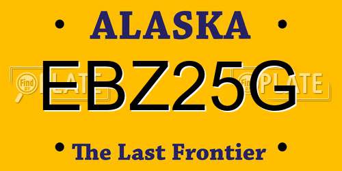 EBZ25G Alaska License Plate