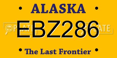 EBZ286 Alaska License Plate