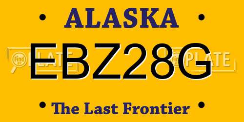 EBZ28G Alaska License Plate