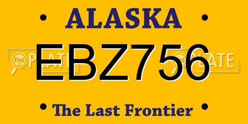 EBZ756 Alaska License Plate
