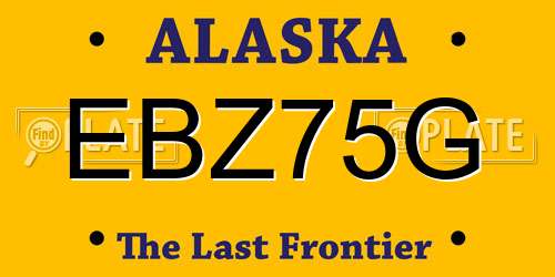 EBZ75G Alaska License Plate