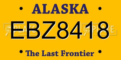 EBZ8418 Alaska License Plate
