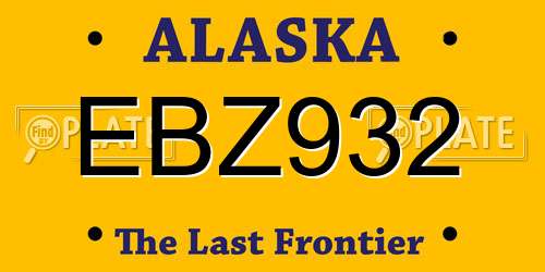 EBZ932 Alaska License Plate