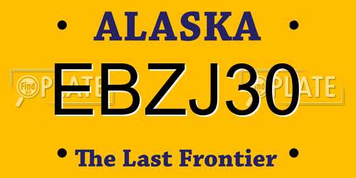EBZJ30 Alaska License Plate