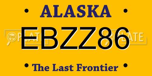 EBZZ86 Alaska License Plate