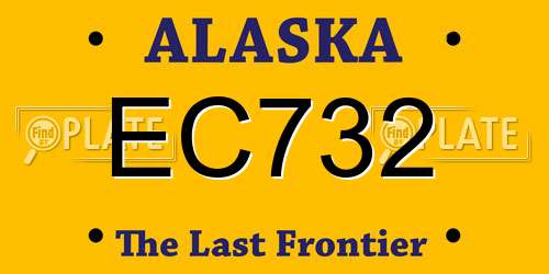 EC732 Alaska License Plate