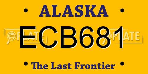 ECB681 Alaska License Plate